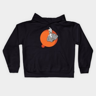 Astronaut Riding an Asteroid Kids Hoodie